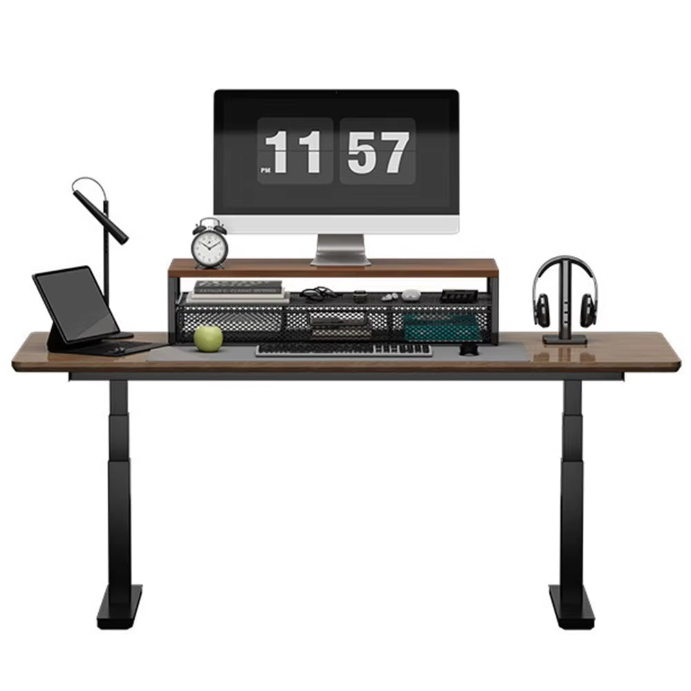 2-Tier Computer Monitor Stand Riser with Drawer Office Organizer Desk Monitor Riser Office Desk Accessories for Office Supplies