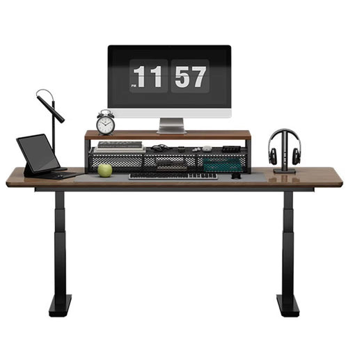 2-Tier Computer Monitor Stand Riser with Drawer Office Organizer Desk Monitor Riser Office Desk Accessories for Office Supplies