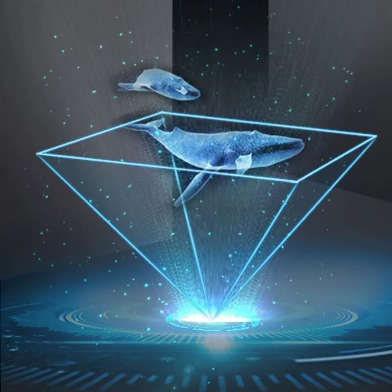 Universal 3D Holographic Display Stand Projector Mini Pyramid Hologram Projection Showcase for Mobile Phone Ipad MV Projector