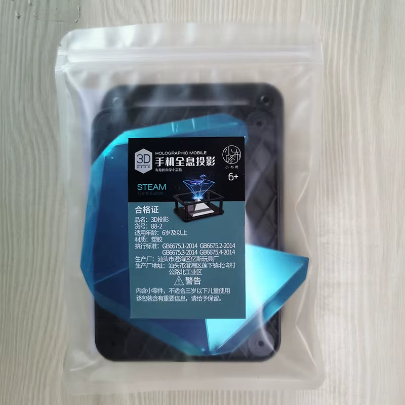 Universal 3D Holographic Display Stand Projector Mini Pyramid Hologram Projection Showcase for Mobile Phone Ipad MV Projector