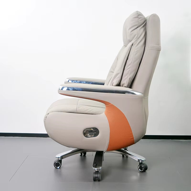 Ergonomic High Back Comfortable Footrest Office Furniture Pu Leather Boss Swivel Executive Office Chair Modern Boss Office Chair