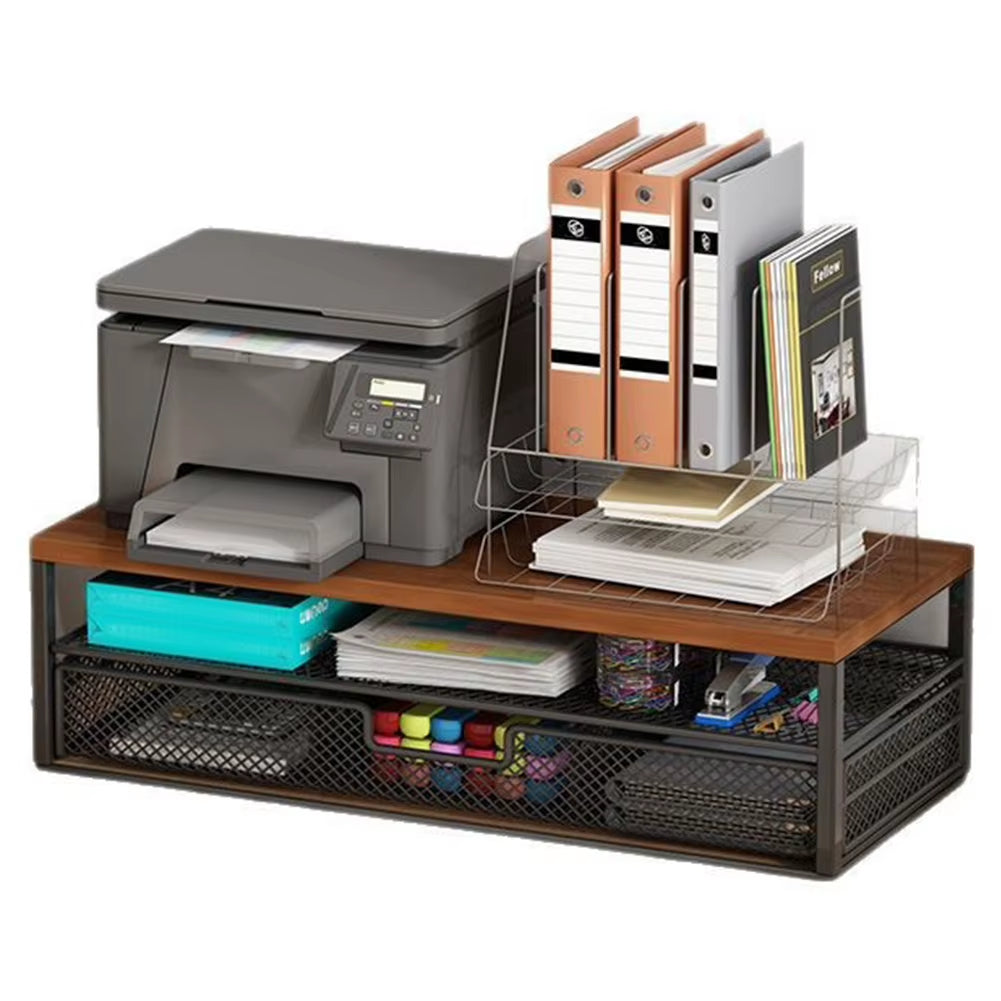 2-Tier Computer Monitor Stand Riser with Drawer Office Organizer Desk Monitor Riser Office Desk Accessories for Office Supplies