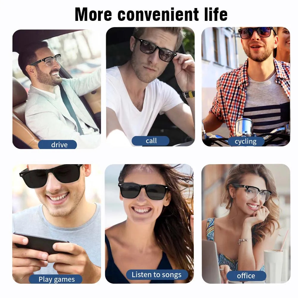Smart Glasses Wireless Bluetooth Hands-Free Call Music Headphones with Microphone Motion Speaker Glasses Wireless Stereo