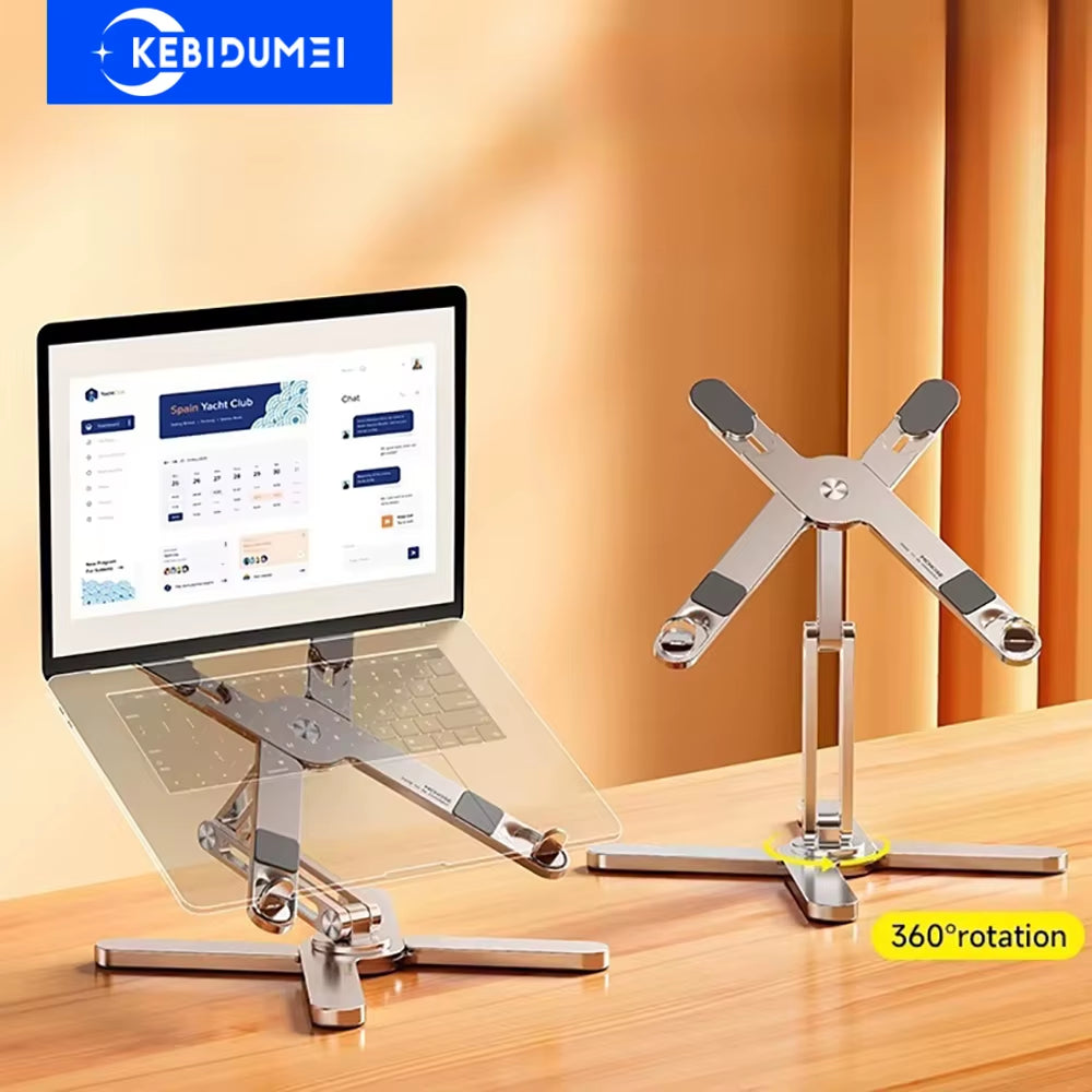 Foldable Laptop Stand 360 Rotation Notebook Table Aluminum Alloy Holder Portable Book Tablet Bracket with Heat Dissipation