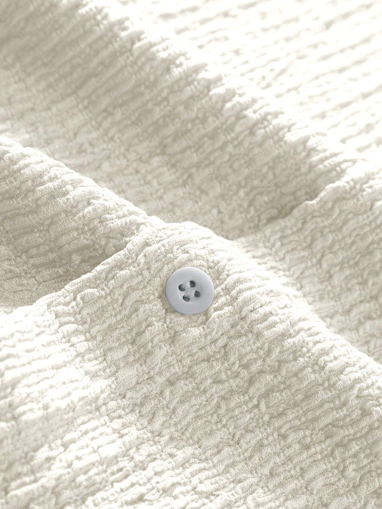 Manfinity Homme Loose Fit Men'S Solid Color Button-Up Short Sleeve Casual Shirt