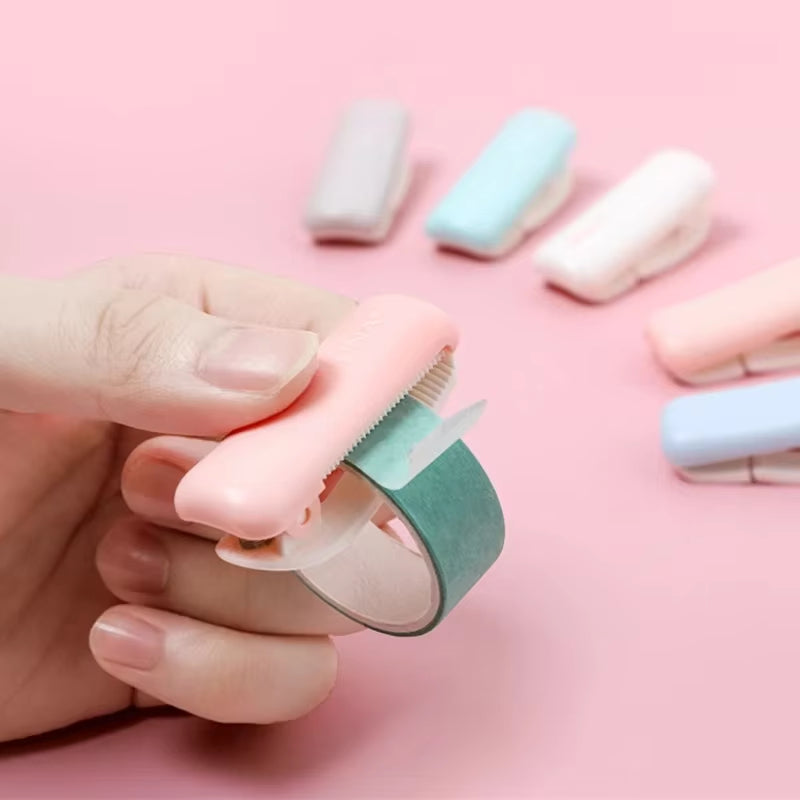 1Pc Washi Tape Cutter Mini Portable Candy Color Plastic Tape Cutter for Tape Organzier Arts DIY Crafts Scrapbooking Tools