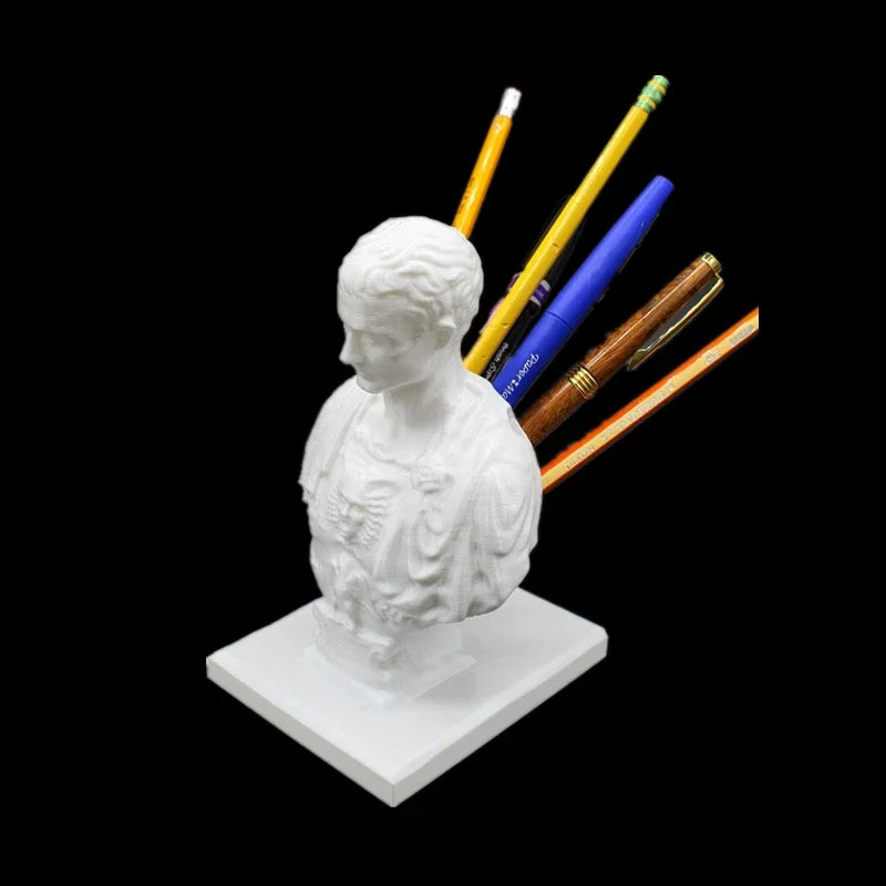 3D Printed Julius Caesar Statue Office Desk Pen Holder Office Desk Organizer Office Decor Pen Rack Gift Stationery Teacher Gift