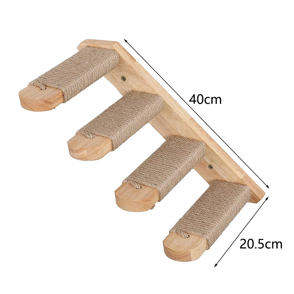 Cat Wall Climbing Shelf Steps Ladder Scratching Post Scratcher Bed Hiding House for Cats Tree Tower Pet Furniture Accessories