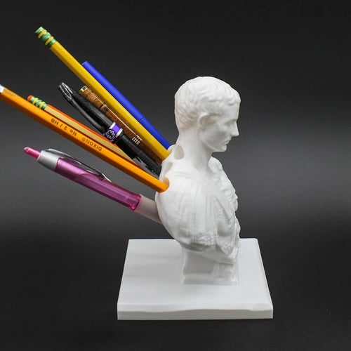 3D Printed Julius Caesar Statue Office Desk Pen Holder Office Desk Organizer Office Decor Pen Rack Gift Stationery Teacher Gift