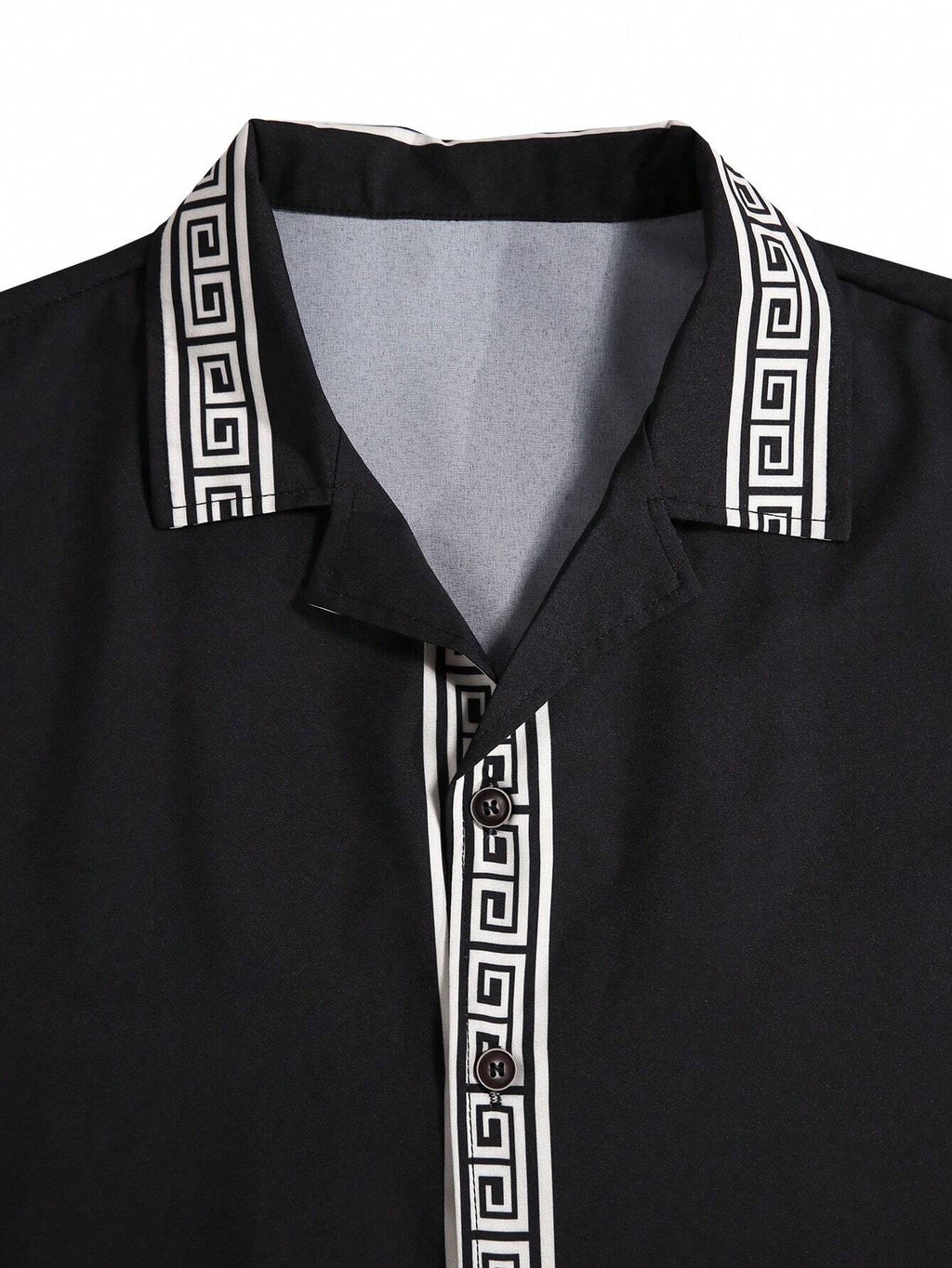 Manfinity Homme Men'S Casual Vacation Geometric Print Short Sleeve Button down Shirt and Shorts Set with Collar, Boyfriend Gift