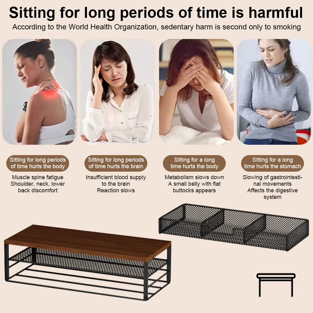 2-Tier Computer Monitor Stand Riser with Drawer Office Organizer Desk Monitor Riser Office Desk Accessories for Office Supplies