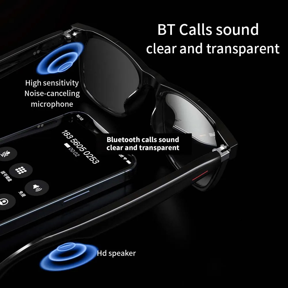 Smart Glasses Wireless Bluetooth Hands-Free Call Music Headphones with Microphone Motion Speaker Glasses Wireless Stereo