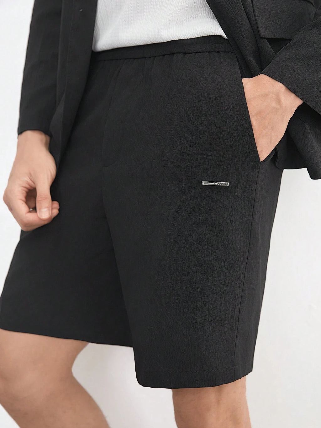 AKNOTIC Business Casual Easy Care 2Pcs Men'S Old Money Style Black Woven Stretch Wash-And-Wear Wrinkle-Free Suit for Summer