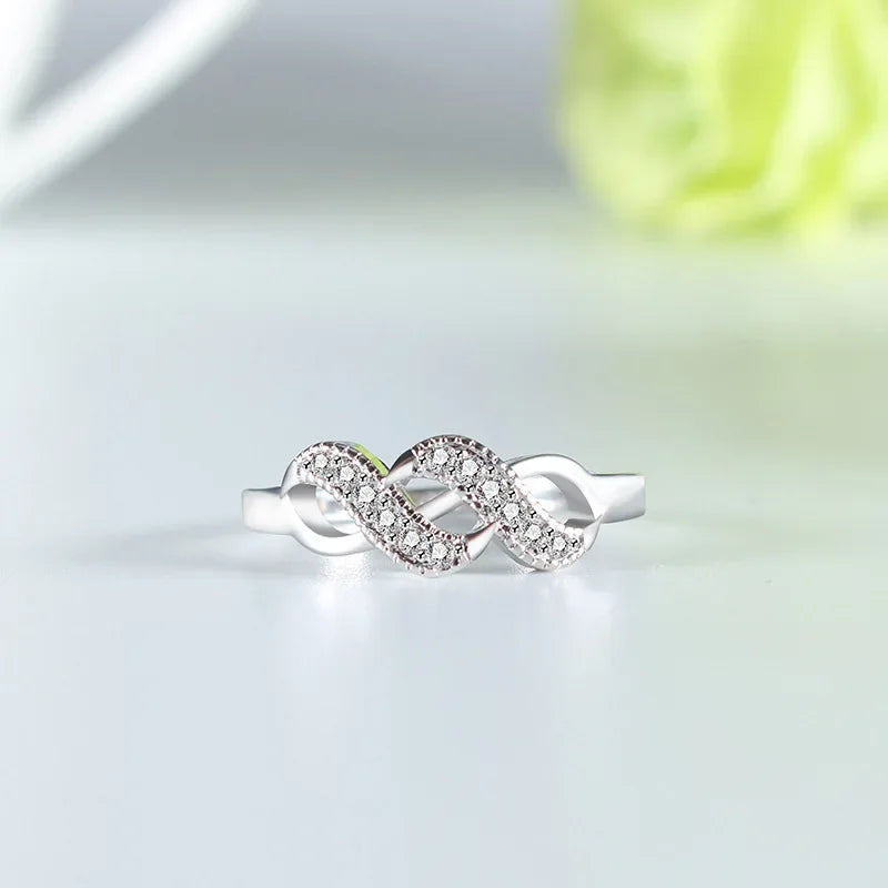 New Infinity Ring 925 Sterling Silver Eternity Ring Charms Best Friend Gift Endless Love Symbol Silver Rings for Women Jewelry