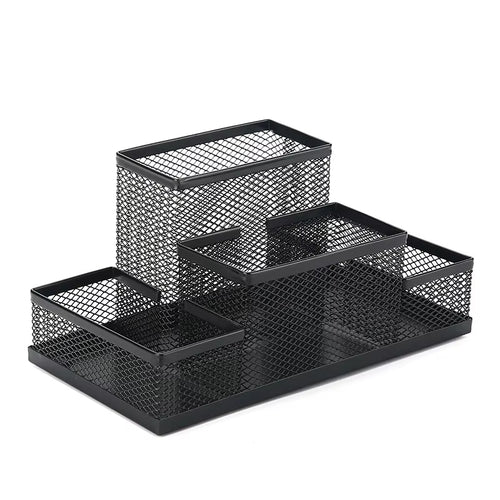 1Pc Fashion Multifunctional Office Stationery Desk Organizer Mesh Collection Pen Holder Organizer Box Office School Supplies
