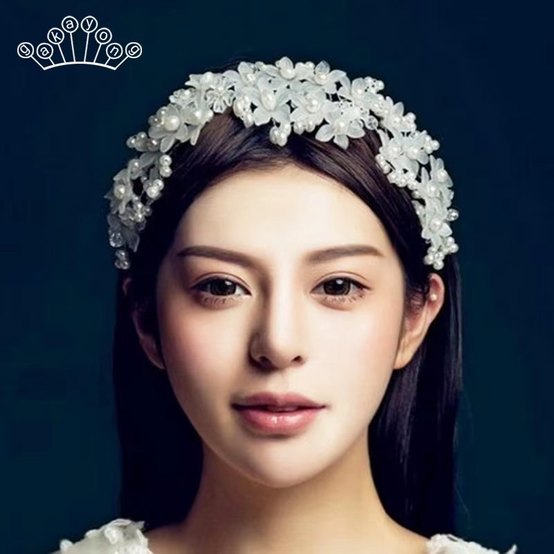 Women Headbands Imitation Pearl Hair Jewelry Bridal Hair Accessories Wedding Jewellery Handmade Hairpins Hair