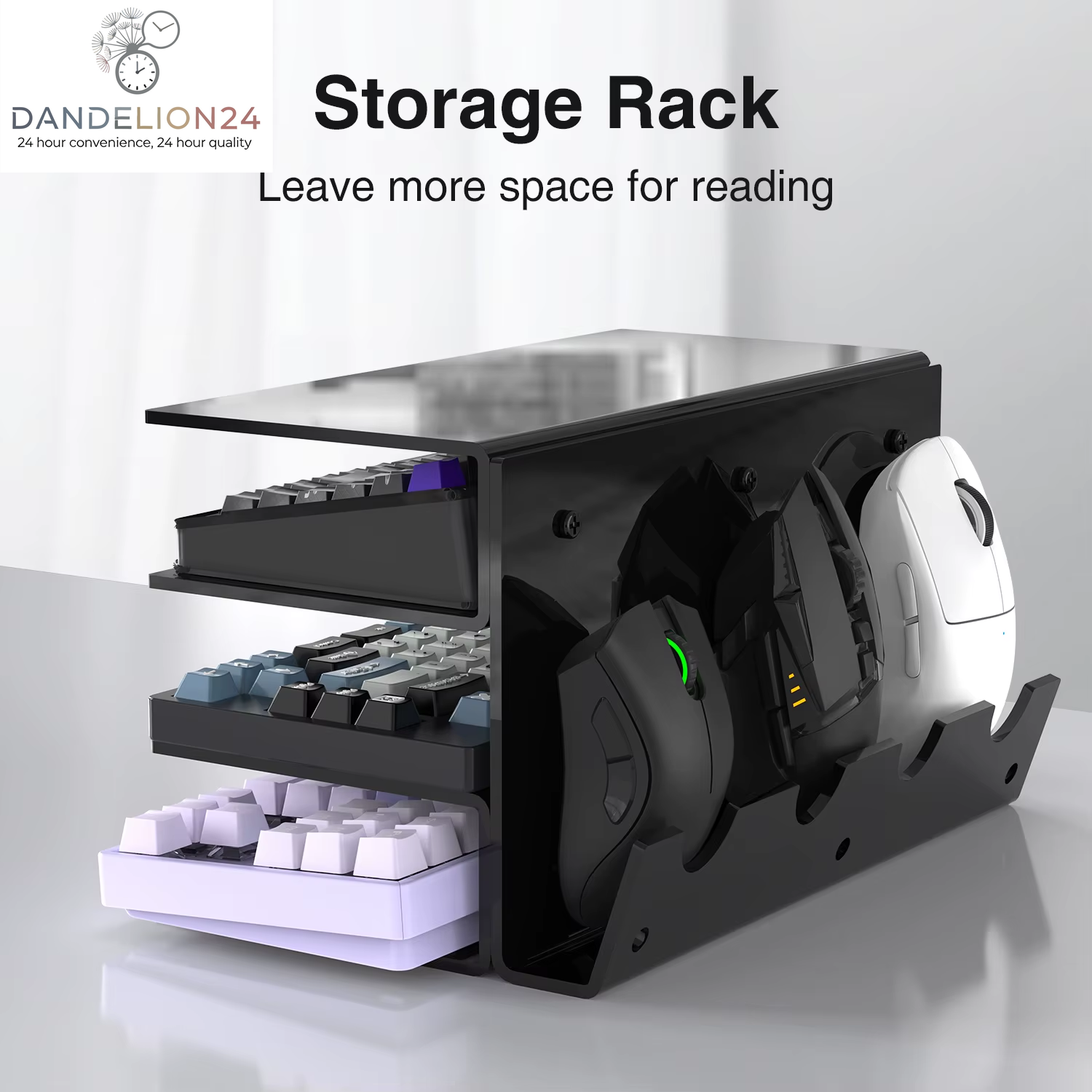 Acrylic Keyboard Plate Display Stand 3 Tiers Mechanical Keyboard Storage Ergonomic Transparent Holder for Mouse Storage Rack