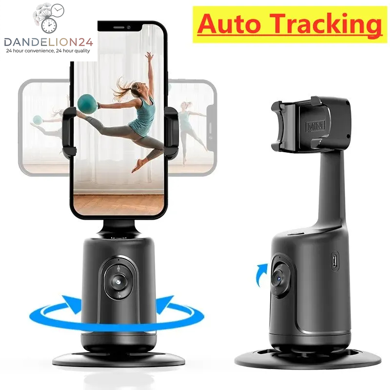 360 Auto Face Tracking Gimbal AI Smart Gimbal Face Tracking Auto Phone Holder for Smartphone Video Vlog Live Stabilizer Tripod