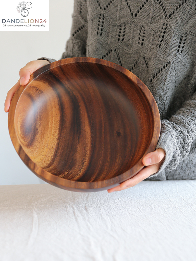 Kitchen Natural Wooden Bowl Household Fruit Bowl Salad Bowl for Home Restaurant Food Container Wooden Utensils Note the Size Hot