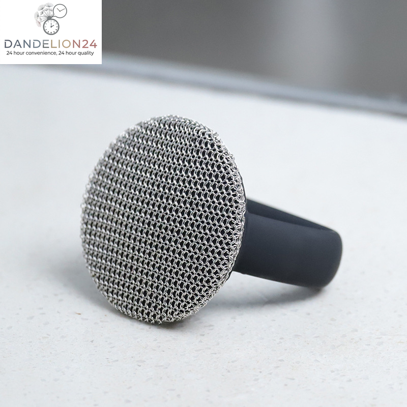 Cast Iron Scrubber 316 Stainless Steel Cast Iron Scrubber with Handle Steel Wool Scrubber round Chainmail Scrubber Brush Kitchen Gadgets