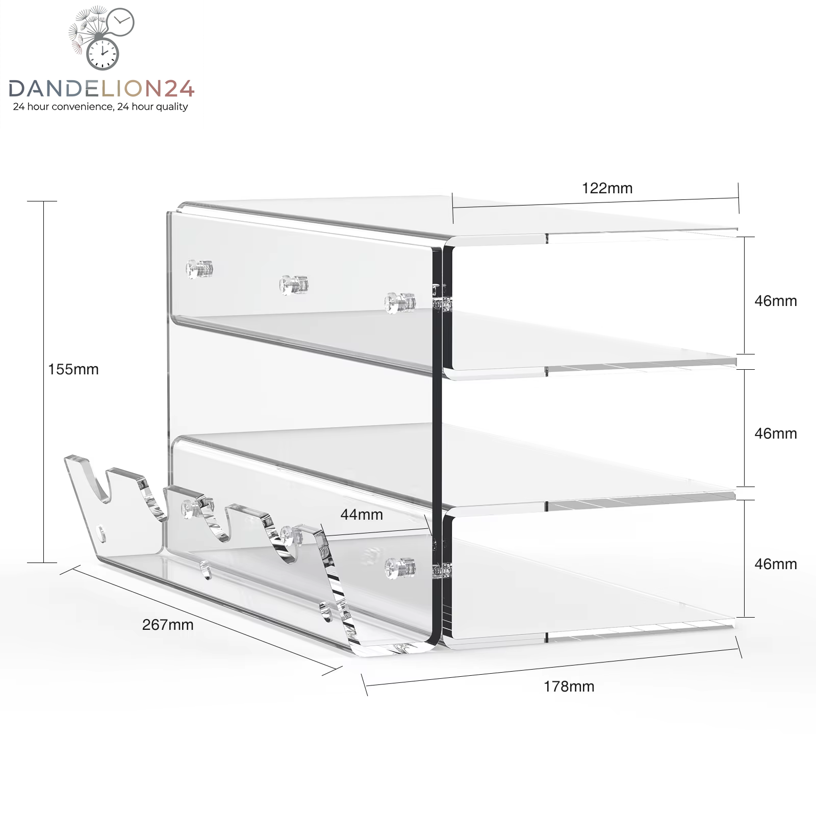 Acrylic Keyboard Plate Display Stand 3 Tiers Mechanical Keyboard Storage Ergonomic Transparent Holder for Mouse Storage Rack
