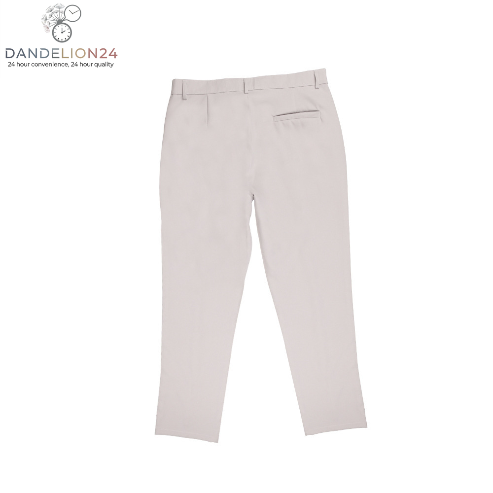 Men'S Double Fold Line Solid Color Casual Suit Pants