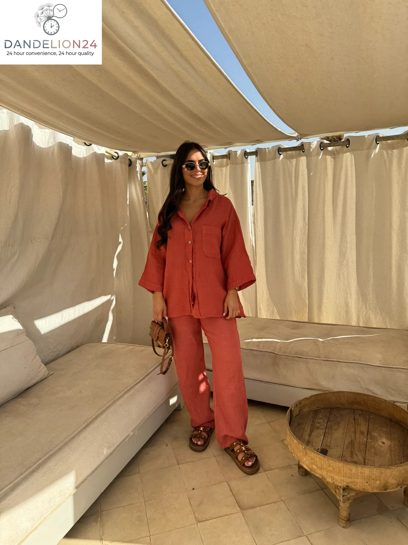 Casual Polyester Pocket Shirt Pants Suitable for Women'S Wide Leg Pants, Long Sleeved Shirt Set, Women'S Loose High Street Two-Piece Set