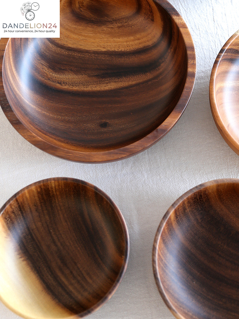 Kitchen Natural Wooden Bowl Household Fruit Bowl Salad Bowl for Home Restaurant Food Container Wooden Utensils Note the Size Hot