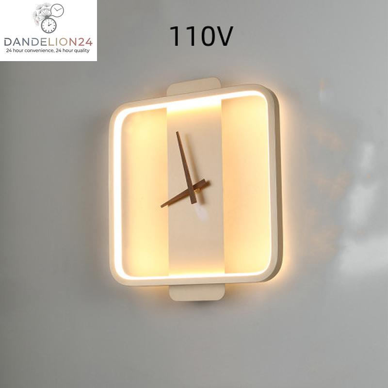 Nordic Wall Lamp Bedroom Bedside Lamp Clock Modeling Lamp