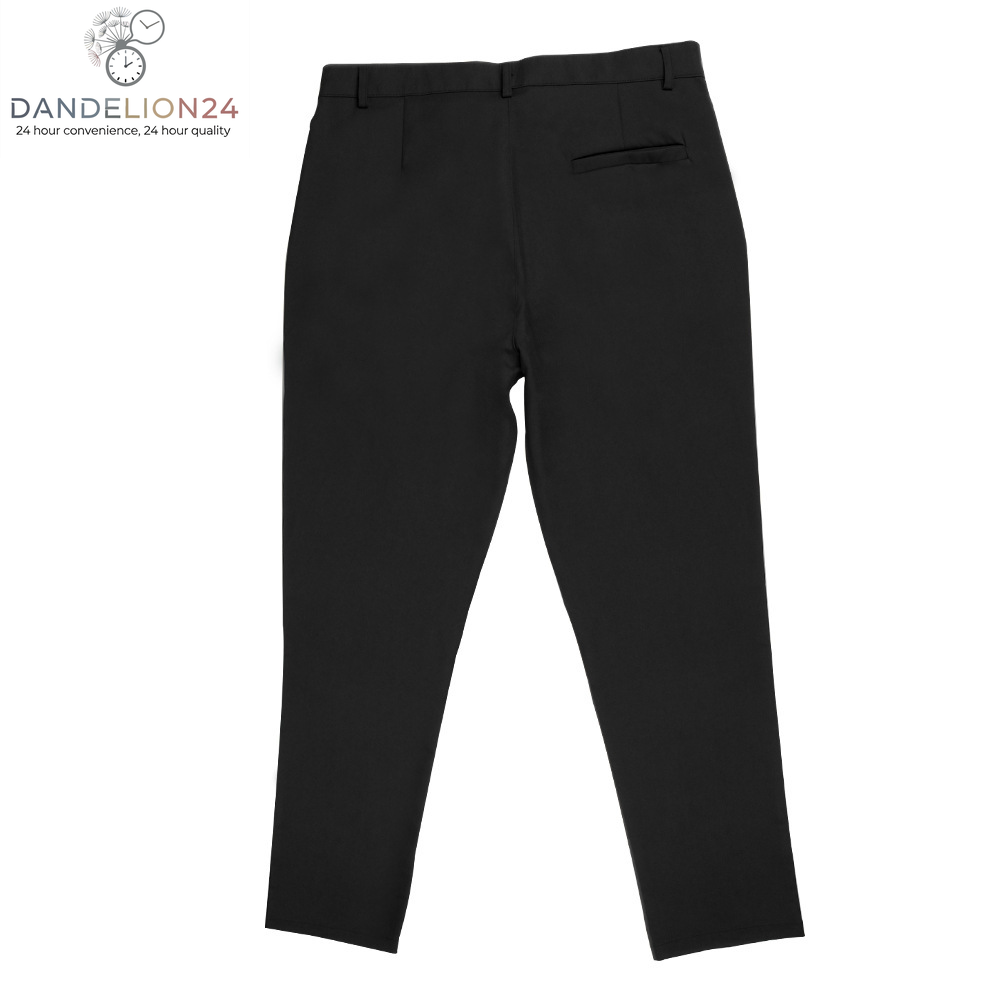 Men'S Double Fold Line Solid Color Casual Suit Pants
