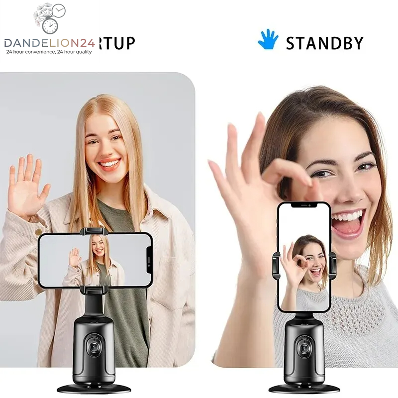 360 Auto Face Tracking Gimbal AI Smart Gimbal Face Tracking Auto Phone Holder for Smartphone Video Vlog Live Stabilizer Tripod