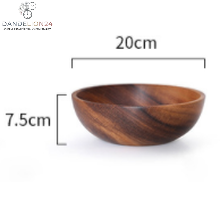 Kitchen Natural Wooden Bowl Household Fruit Bowl Salad Bowl for Home Restaurant Food Container Wooden Utensils Note the Size Hot