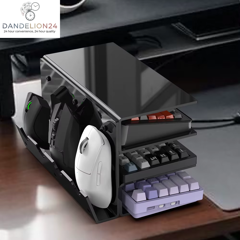 Acrylic Keyboard Plate Display Stand 3 Tiers Mechanical Keyboard Storage Ergonomic Transparent Holder for Mouse Storage Rack