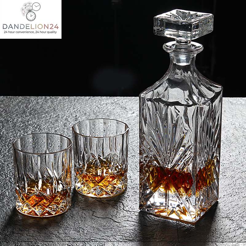 Lead-Free Crystal Glass Whiskey Glass Set 6Pcs Creative Red Wine Glass Decanter Bottle