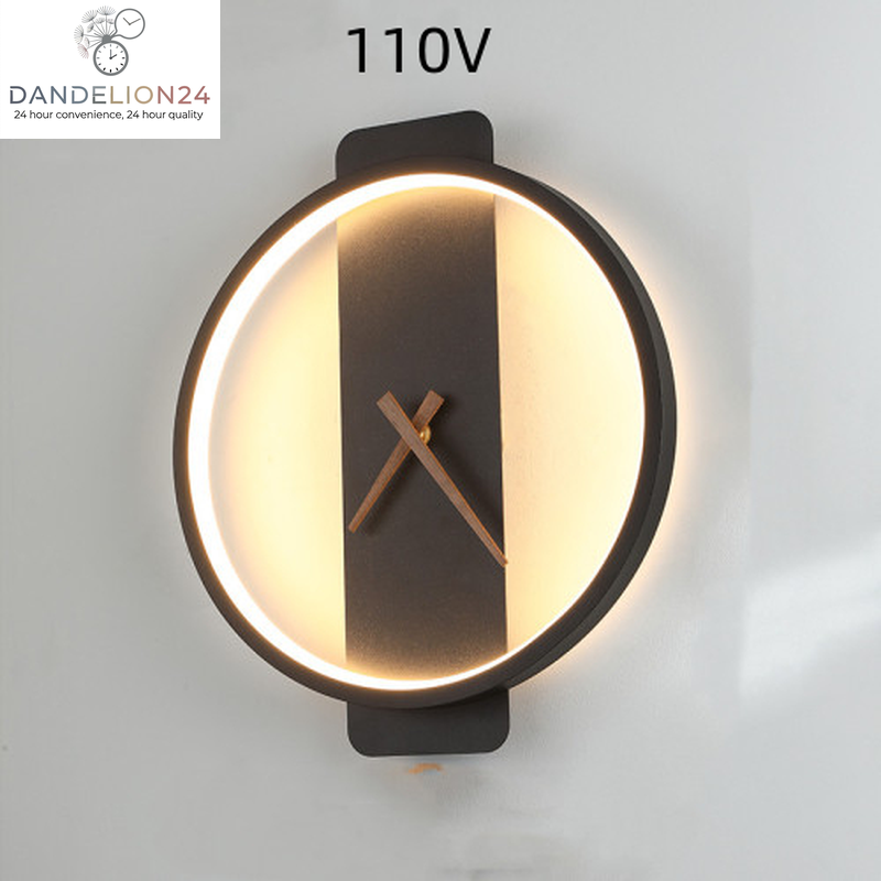 Nordic Wall Lamp Bedroom Bedside Lamp Clock Modeling Lamp
