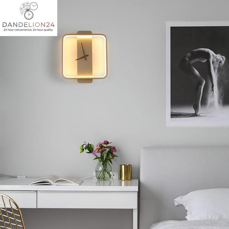 Nordic Wall Lamp Bedroom Bedside Lamp Clock Modeling Lamp