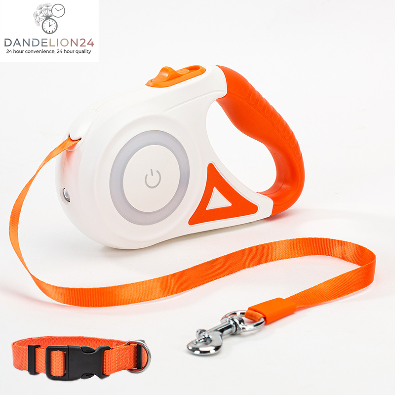 Dog Leash Retractable Leash and Dog Collar Spotlight Automatic Pet Dog Cat Traction Rope for Small Medium Dogs Pet Product