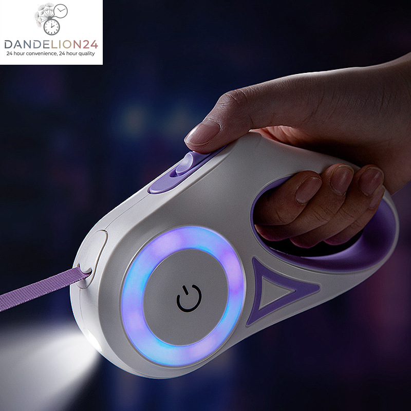 Dog Leash Retractable Leash and Dog Collar Spotlight Automatic Pet Dog Cat Traction Rope for Small Medium Dogs Pet Product