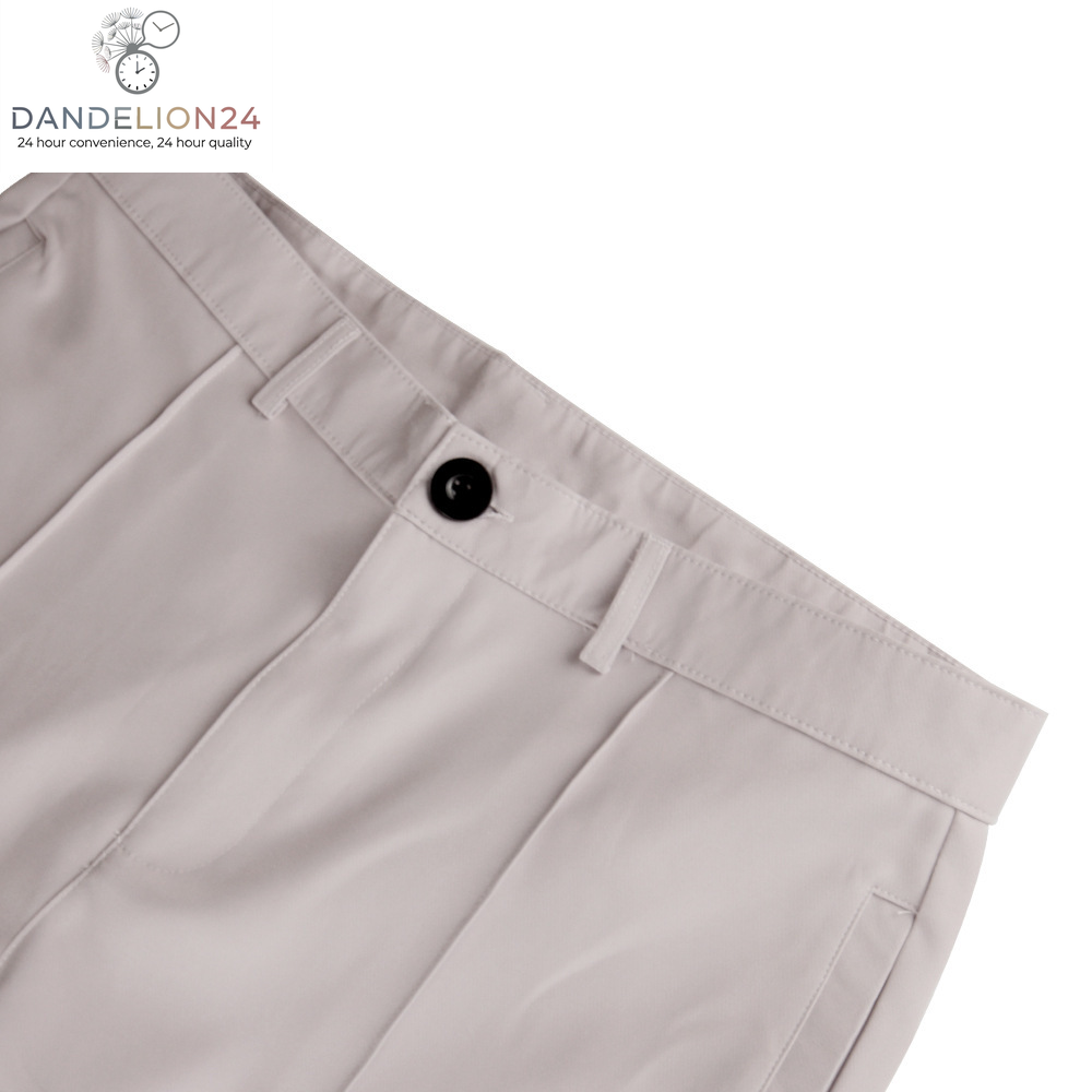 Men'S Double Fold Line Solid Color Casual Suit Pants